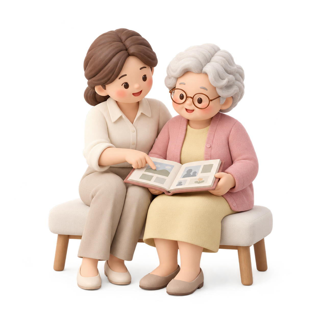 치매보험 기억과 돌봄 일러스트